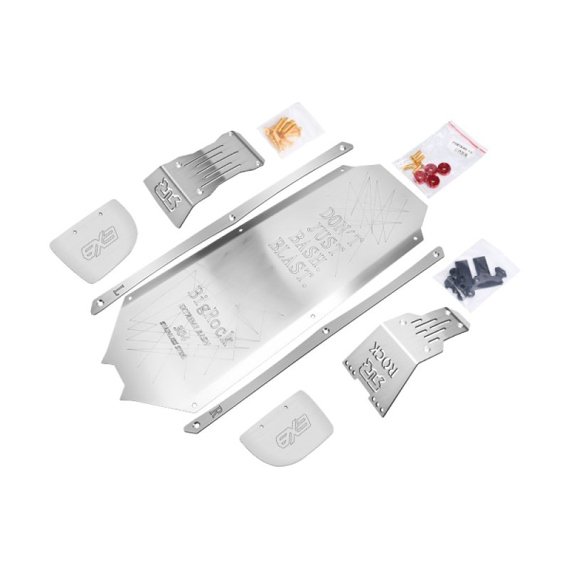 ARRMA BIG ROCK 6S BLX MONSTER TRUCK Stainless Steel Chassis Protection Plate(full set Of Cutting + Laser Flare) - GPM MBRZSP1A