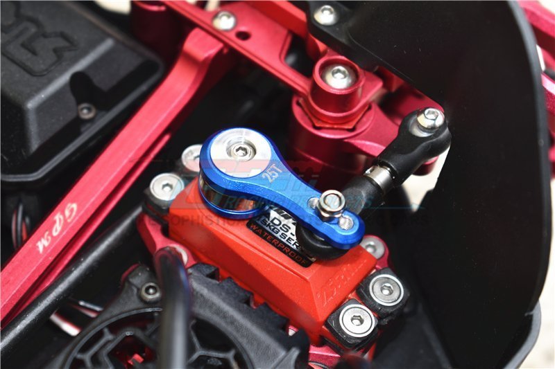 Klaxon servo et biellette de direction en aluminium 25T rouge pour Arrma Kraton Mojave Outcast Talion Typhon Notorious Infraction AR340061 AR330230 Klaxon servo et biellette de direction en aluminium 25T rouge pour Arrma Kraton Mojave Outcast Talion Typhon Notorious Infraction AR340061 AR330230