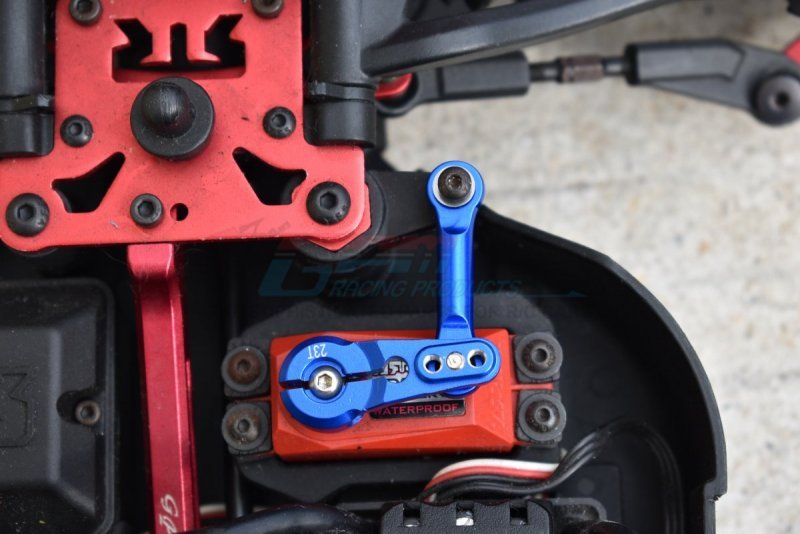 GPM Racing corno servo alu con tirante 25 denti rosso per Arrma Kraton