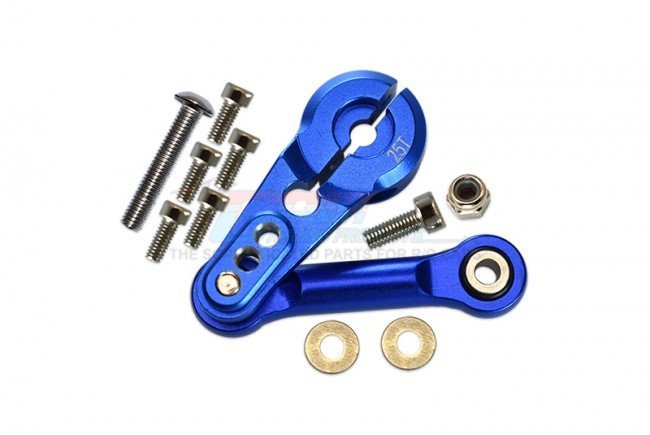 DAOKAI Servo Arm Horn RC Products 25T Aluminio Doble sujeción Brazo de dirección de metal 6 colores RC Modelo Motor Repuestos para RC Car/Model Boat/Truck/Airplane (12 piezas