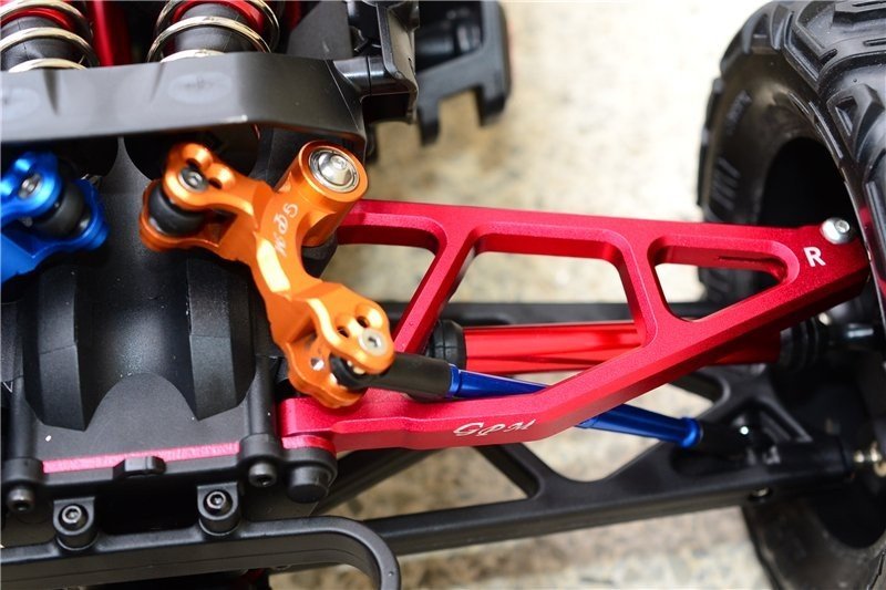 Bracci Superiori Posteriori In Alluminio GPM MAN057 Nero Per ARRMA RC 1/8 6S BLX (AR106011/AR106009)