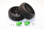 ARRMA SENTON 6S BLX SHORT COURSE Aluminum 13mm Hex Adapters+Rubber Radial Tires With Plastic Wheels - 8pc set - GPM ARR88910/2