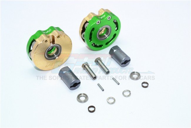 GPM Alu-Hex-Adapter 12mmx9mm, 4-teilig In Grün – Für Axial EXO, SCX10, Wraith & HPI Venture FJ Cruiser