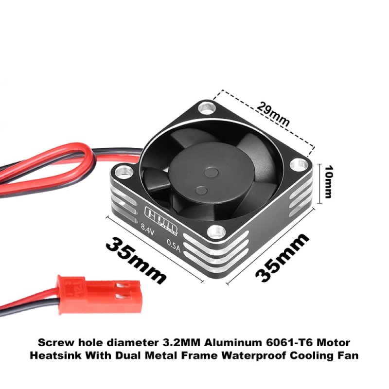 6061-T6 Alloy Metal Frame Waterproof Cooling Fan 35x10mm High Speed 20000RPM- GPM FAN3510M