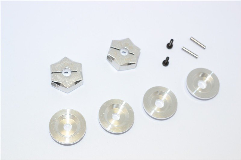 GPM Alu-Hex-Adapter Für Axial EXO Terra Buggy – 4-teiliges Set In Silber