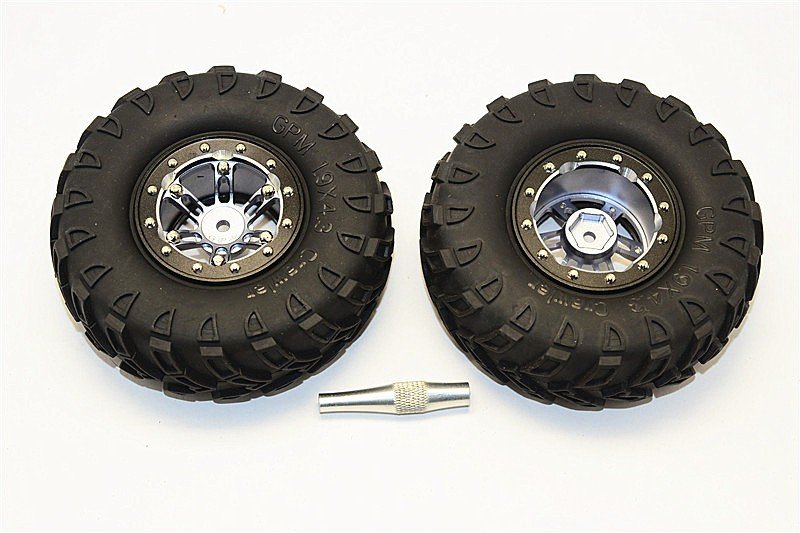 Aluminium 6 Poles Simulation Wheels With 1.9'' Tire & Hex Tool 1pr