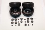 Rubber Radial Tires With Plastic Wheels With 12mm To 17mm Converter & 4mm & 5mm Wheel Lock - 4Pcs Set - GPM TRX88910/4
