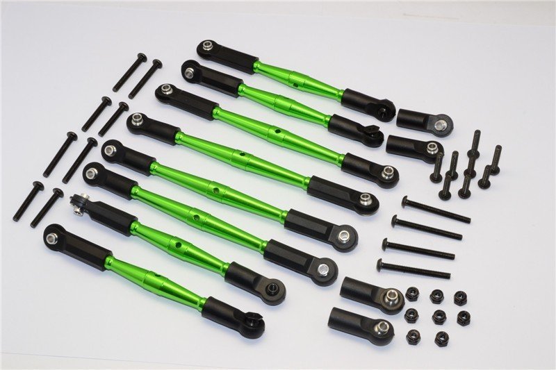 8Pcs Set Black Gmade Crawler R1 Rock Buggy Tuning Teile Aluminium 5mm Anti-Thread Tie Rod for Setting 300mm-323mm Wheelbase 