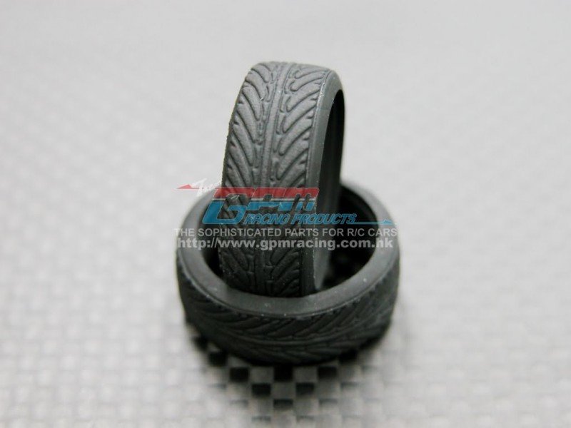 Mini-z AWD Rubber Front/Rear Radial Tires Shape-b (For Ori) 15 Degree - 1pr - GPM MZA890F/R15G