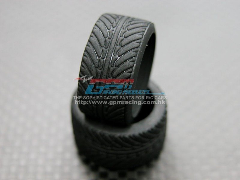 Mini-z AWD Rubber Wide Rear Radial Tires Shape-b (For Ori) 20 Degree - 1pr - GPM MZA890RW20G