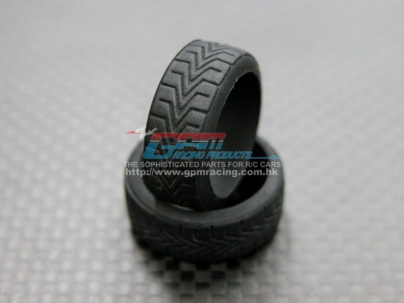 Mini-z AWD Rubber Front/Rear Radial Tires Shape-c(For Ori) 20 Degree - 1pr - GPM MZA891F/R20G
