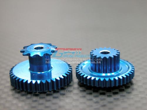 Kyosho Motor Cycle Alloy Wheel Gear Assembly (Km155-17T36T, Km153-11T39T) Install With GPM KM012A Gear Box - 2pcs set - GPM KM1739T
