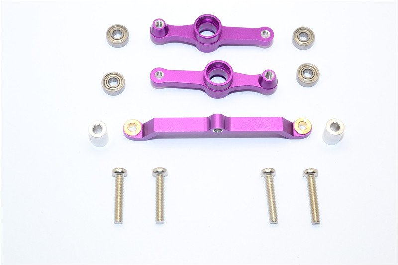 Tamiya DF-02 Alloy Steering Assembly With Collars & Screws - 3pcs set - GPM DF2048