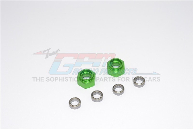 Adaptador Hexagonal Delantero De Aluminio Con Rodamientos Para Tamiya DT-03, Set De 2 Piezas En Negro, Mejora La Tracción Y Durabilidad