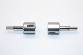 Tamiya DT-03 RC Car Upgrade Parts - Aluminum Wheel Joints, 1 Pair, Red Color, Weather Resistant - View #2