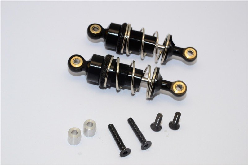 Amortisseur Avant Réglable En Aluminium 70mm Pour Tamiya Lunch Box 1/12 - Kit 2 Pièces Noir