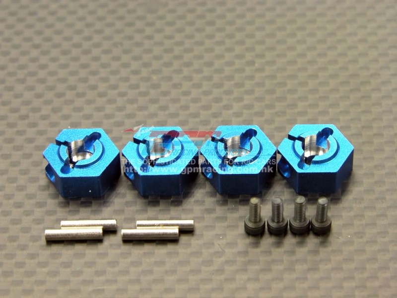4x 12mm Aluminium Wheel Hex Kit for TAMIYA TT-02  tt02 CC-01 Alloy Blue RC 1:10 