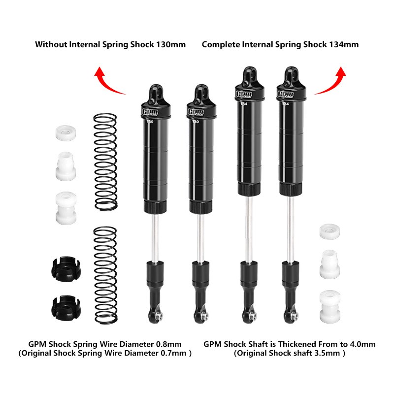 LOSI LMT 2.0 130/134mm 6061-T6 Internal Spring Shock Set