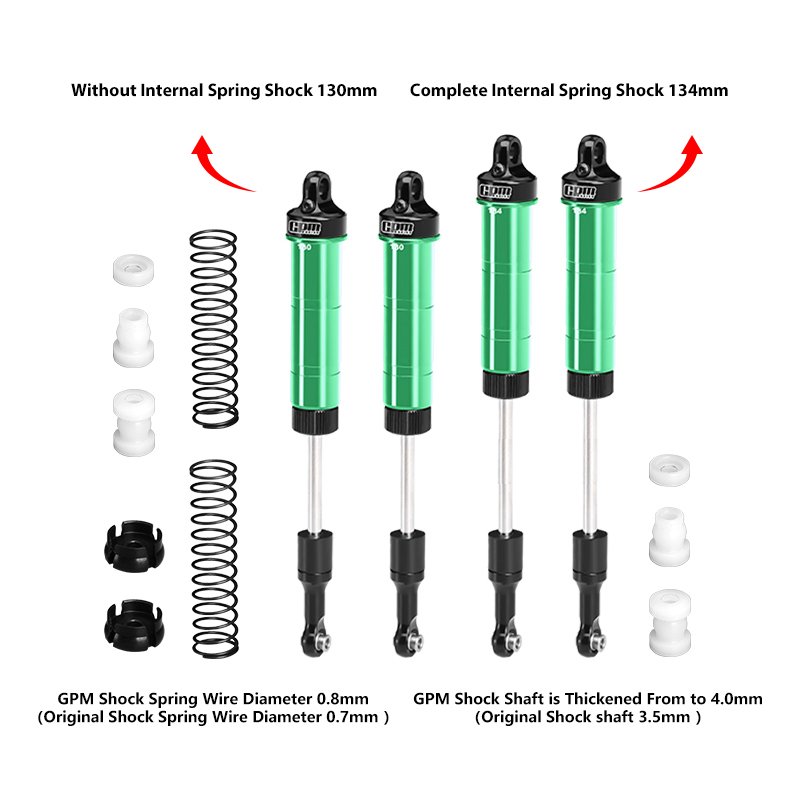 LOSI LMT 2.0 130/134mm 6061-T6 Internal Spring Shock Set