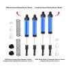 TEAM LOSI LMT 2.0 Grave Digger 4X4 Solid Axle Brushless Monster Truck 6061-t6 Alloy Front / Rear Complete Internal Spring Shock set (130mm And 134mm) - GPM LMT2130134