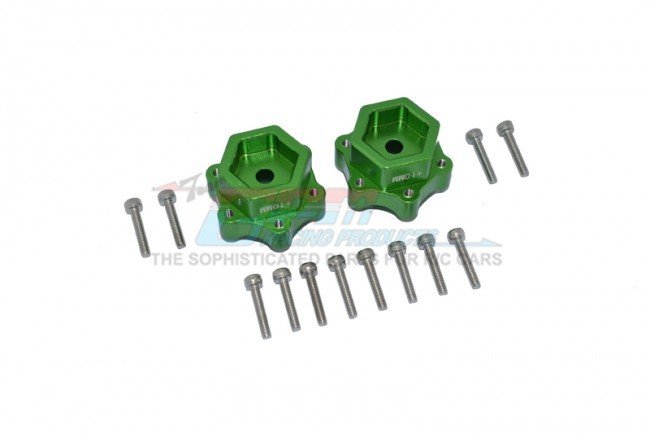 GPM Racing LMT010W-BK: Convertitore Esagonale In Alluminio Nero +5mm Per Losi LMT