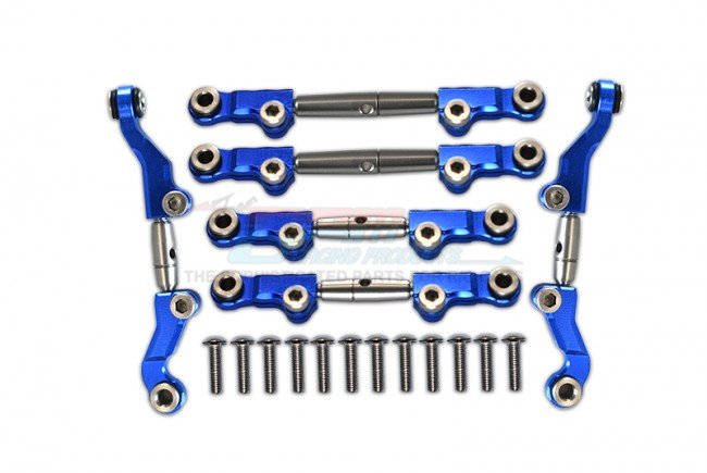 TEAM LOSI MINI-T 2.0 2WD Aluminum+Stainless Steel Adjustable Tie Rods - 18pc set - GPM LM160S