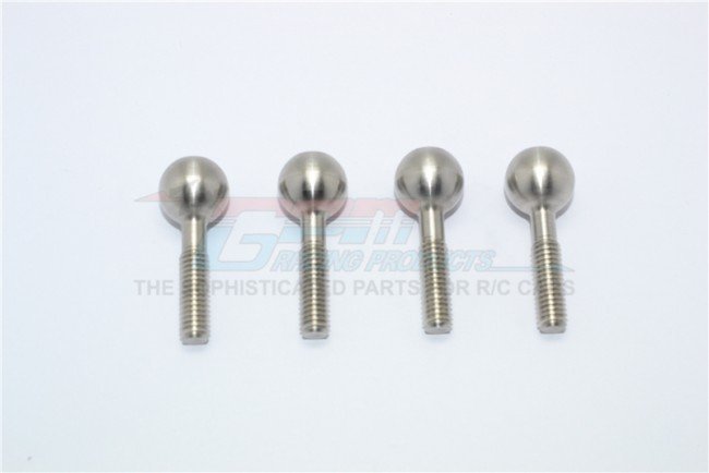 THUNDER TIGER K-ROCK MT4 Stainless Steel Pillow Ball For Front Knuckle Arms - 4pc set - GPM KG007SF
