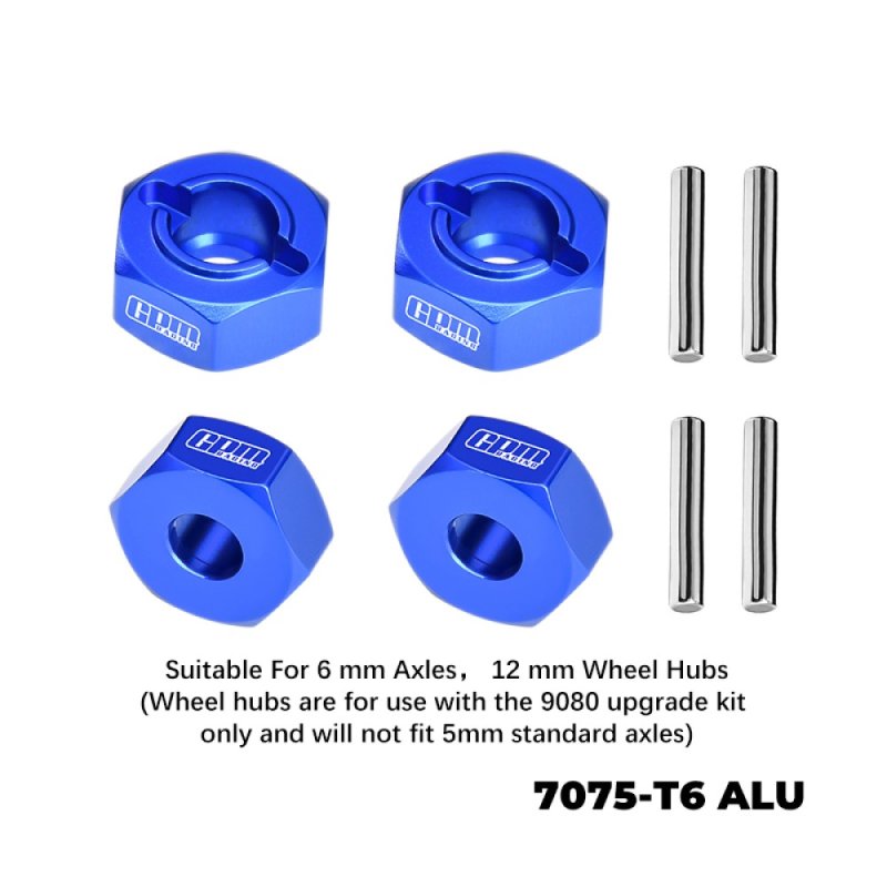 TRAXXAS FORD FIESTA ST RALLY VXL 7075-T6 Alloy Front And Rear 12mm Wheel Hub AXLE Hole 6mm - GPM TFR010