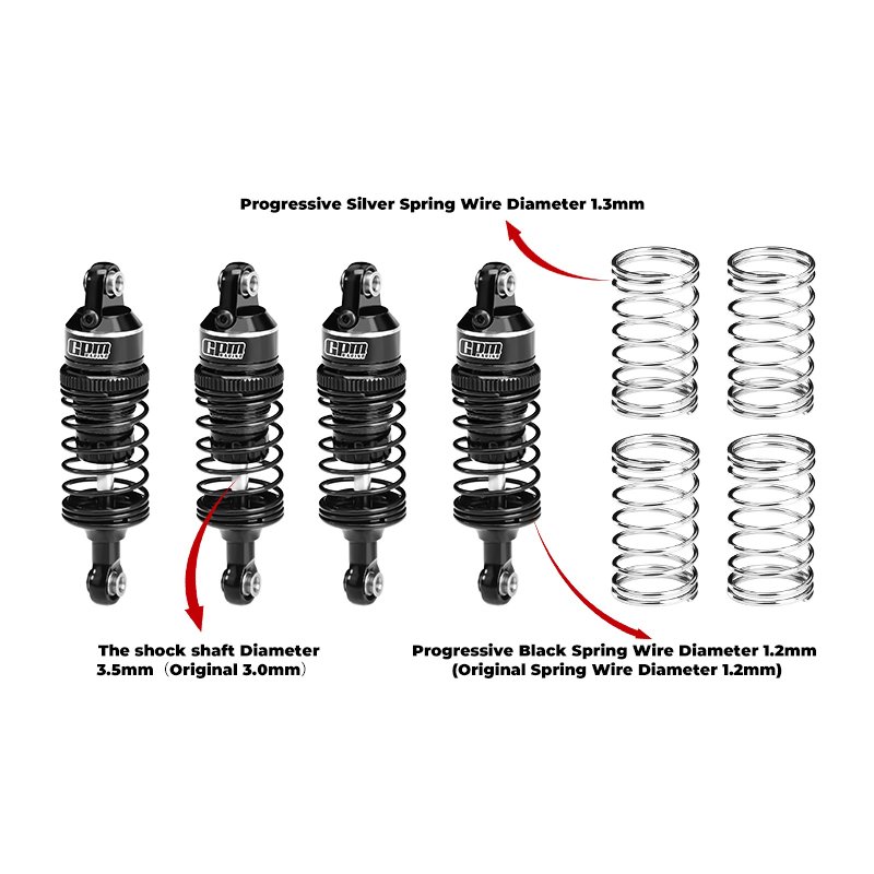 GPM SLAM063FR CNC 6061-T6 Alloy Shocks for Traxxas Mini Slash