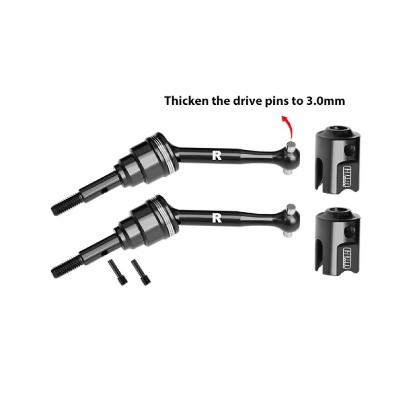 TRAXXAS MINI SLASH 4X4 4140 Carbon Steel Rear Driveshafts And Drive Cups - GPM SLAM040RS