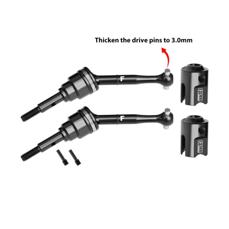 TRAXXAS MINI SLASH 4X4 4140 Carbon Steel Front Driveshafts And Drive Cups - GPM SLAM041FS