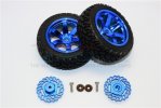 TRAXXAS TETON Aluminum Brake Disk +2.5mm Thick With Tires And Wheels - 8pc set - GPM TET010AD25WT