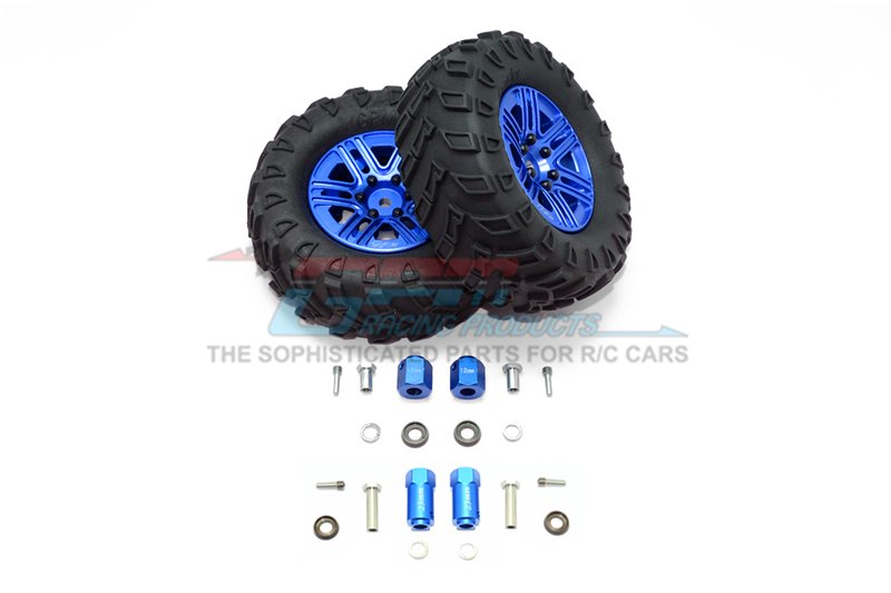 TRAXXAS TRX4 TRAIL CRAWLER 1.9' Aluminum 6 Spokes BBS Rims With Onroad Tires And 12mm Thick Alloy Hex - 12pc set - GPM TRX4889/12MM