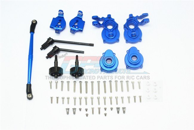 TRAXXAS TRX4 TRAIL CRAWLER Aluminum Front C-Hub s+Knuckle Arms+Spindle Gear+Cvd+Steering Link - 61pc set - GPM TRX4H100F