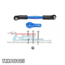 Traxxas TRX-4 Trail Defender Crawler/TRX-6 Merc-Benz G63 Upgrade Pièces Aluminium Servo Horn with Spring Steel Steering Link - 8Pcs Set Grey Silver