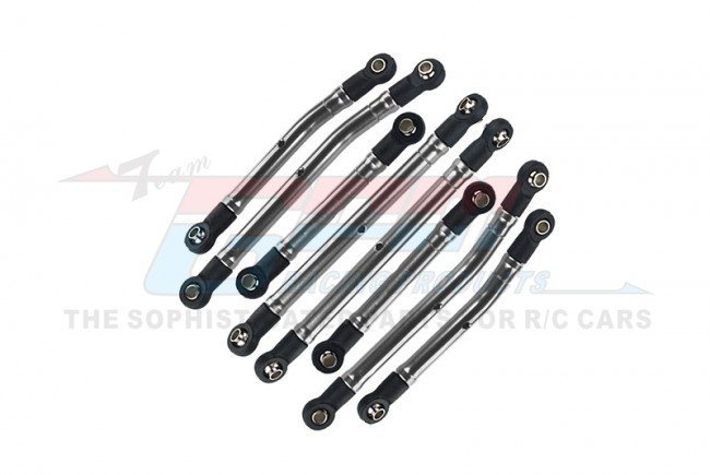 GPM Racing Aluminium 6061-T6 High Clearance Adjustable Links Tie Rod Linkages for Traxxas 1:18 TRX4M Ford Bronco Crawler 97074-1 / TRX4M Land Rover Defender 97054-1 Upgrades - Black