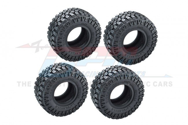 TRAXXAS TRX4M FORD BRONCO 1.0 Inch Adhesive Crawler Rubber Tires 50.8mm X 22.8mm With Foam Inserts - GPM TRX4MZSP22B