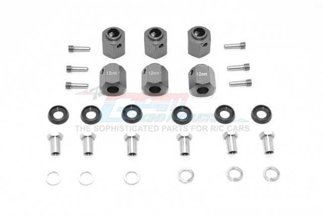 TRAXXAS TRX6 12mm CNC Aluminium Hex Adapter Set TRX6010/12MM by GPM