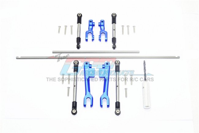 GPM Spring Steel Rear Sway Bar/Alum Sway Bar Arm/Stainles Stl Linkage Blck UDR