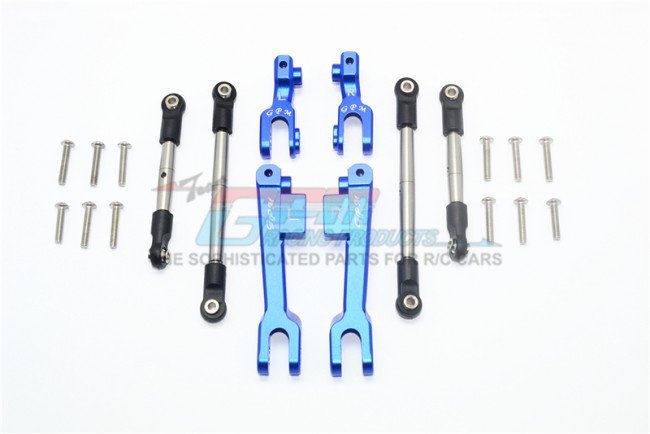 #85076-4 Traxxas Unlimited Desert Racer 4X4 23Pc Set Blue Upgrade Parts Spring Steel Front Rear Sway Bar & Aluminum Sway Bar Arm & Stainless Steel Linkage
