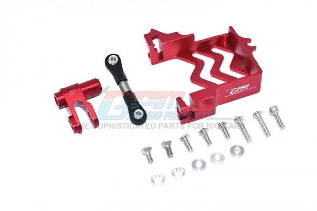 Fixation Servo GPM En Aluminium Bleu Avec Corne Et Barre Direction - Réf. GPMTXMS024NB - Neuf