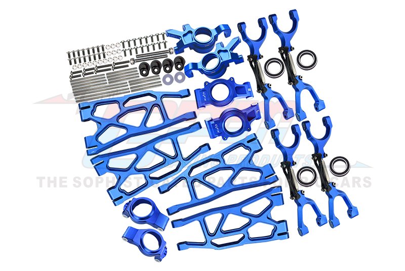TRAXXAS X-MAXX Aluminum Front & Rear Upper+Lower Arms+Front C Hubs+Front & Rear Oversized Knuckle Arms set For X-Maxx - 96pc set - GPM TXM100A