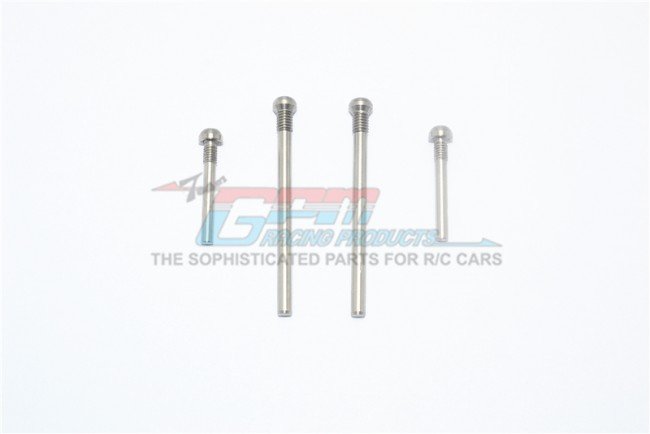 X-RIDER 1/8 FLAMINGO Stainless Steel Top Threaded Screws For Rear Lower Arms - 4pc set - GPM FL056AS